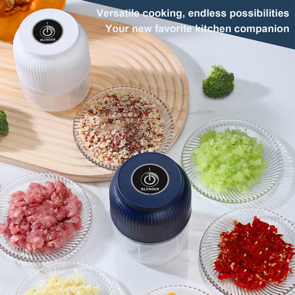 Electric Garlic Chopper 300ML Portable Cordless Mini Food Chopper Rechargeable for Nuts Chili Onion Minced Meat and Spices
