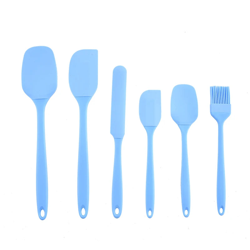 Silicone Kitchenware 6-Piece Set, Cream Scraper, Spatula, Oil Brush, Size Scraper Set Baking Tool, Non-Integrated Hand