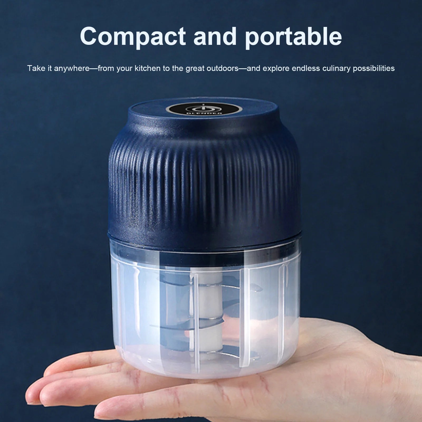 Electric Garlic Chopper 300ML Portable Cordless Mini Food Chopper Rechargeable for Nuts Chili Onion Minced Meat and Spices