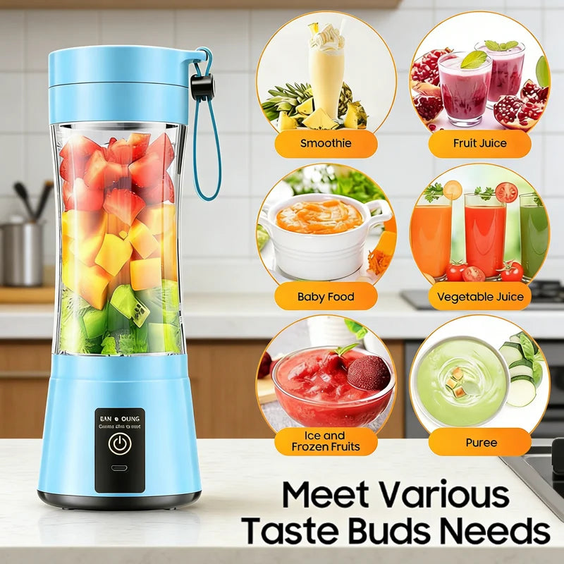 380ml Household Juice Mixer Mini Electric Juicer USB Rechargeable Smoothie Smoothie Shake Mixer Outdoor Picnic Portable Juicer