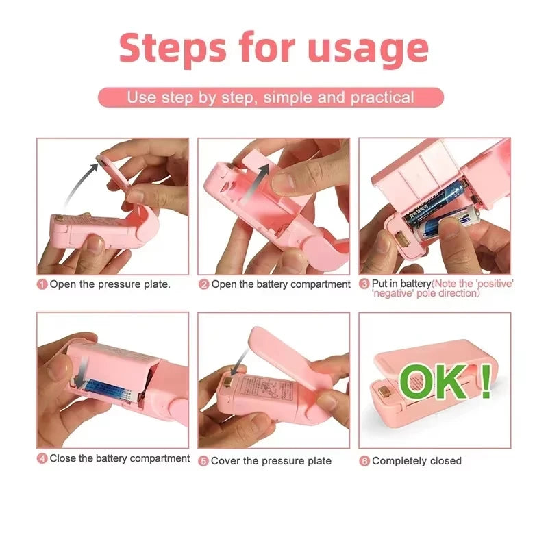 Portable Heat Bag Sealing Machine Package Sealer Bags Plastic Food Bag Closure  Food Packaging Heat Sealer Kitchen Gadget