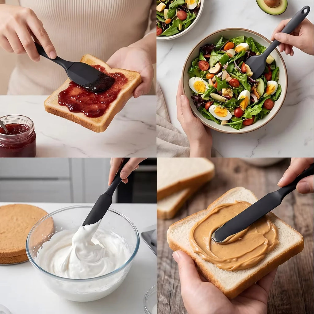 Silicone Kitchenware 6-Piece Set, Cream Scraper, Spatula, Oil Brush, Size Scraper Set Baking Tool, Non-Integrated Hand