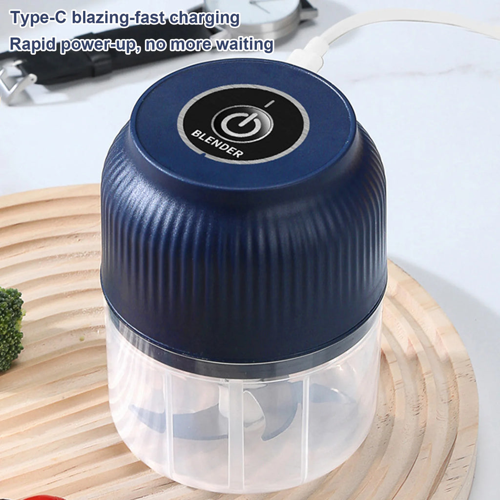 Electric Garlic Chopper 300ML Portable Cordless Mini Food Chopper Rechargeable for Nuts Chili Onion Minced Meat and Spices