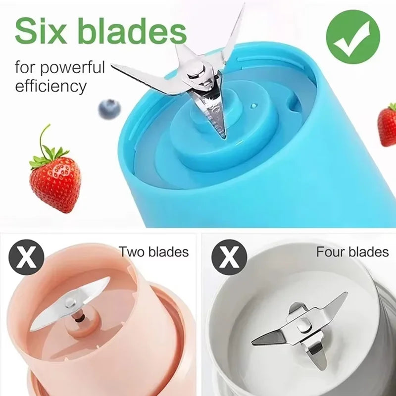 380ml Household Juice Mixer Mini Electric Juicer USB Rechargeable Smoothie Smoothie Shake Mixer Outdoor Picnic Portable Juicer