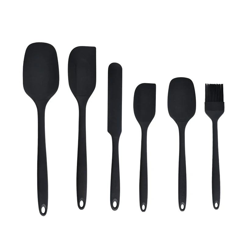 Silicone Kitchenware 6-Piece Set, Cream Scraper, Spatula, Oil Brush, Size Scraper Set Baking Tool, Non-Integrated Hand